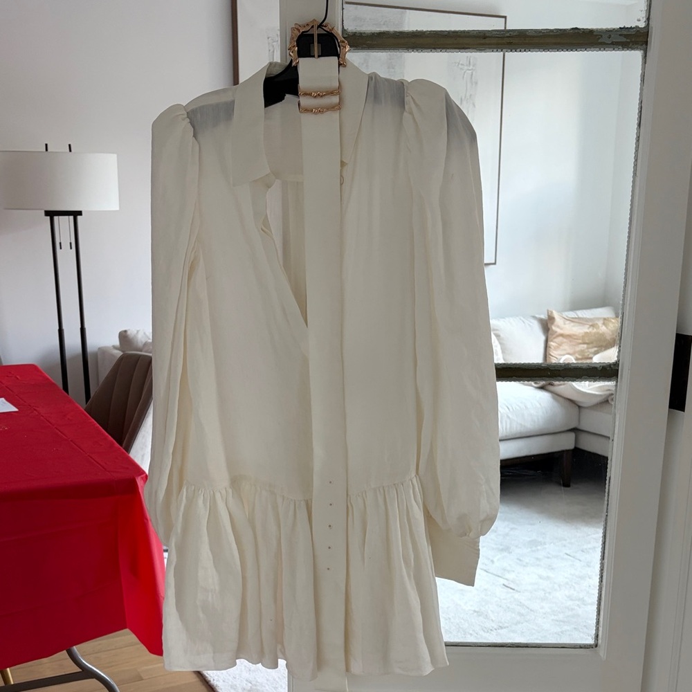 Acler Elegant White Long-Sleeve Dress